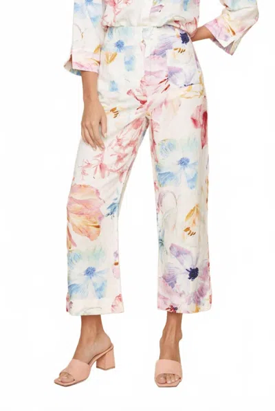 Renuar Wide Leg Pant In Multi In Purple