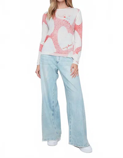 Renuar With Love Sweater In Multi In White