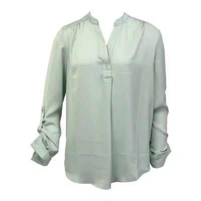 Renuar Women's Air Flow Split V-neck Blouse In Fresh Mint In Green