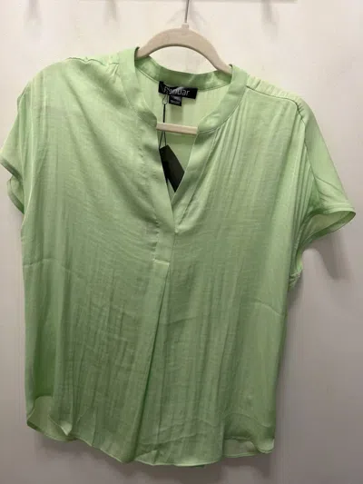 Renuar Women's Cap Sleeve Woven Top In Honeydew In Green