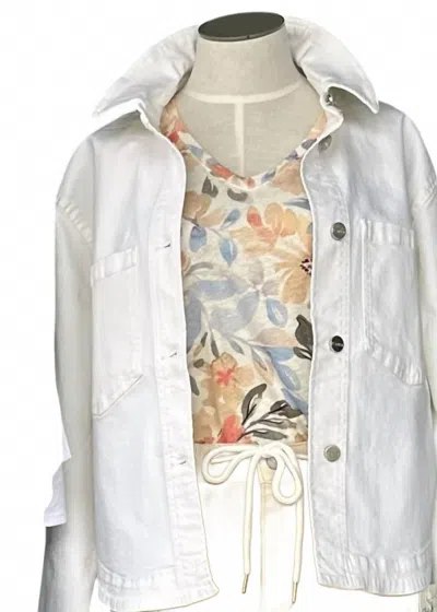 Renuar Women's Creme Twill Woven Jacket In White In Multi