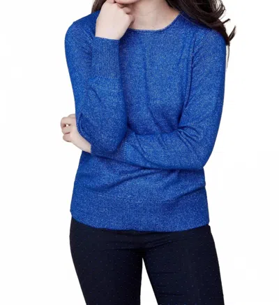 Renuar Women's Crew Neck Sweater In Cobalt Blue