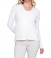 Renuar Women's Knit Button Sweater Cardigan In Oyster In White