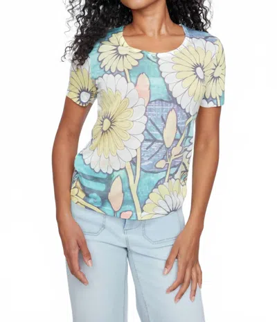 Renuar Women's Knit Crewneck Top In Corn Combo In Multi