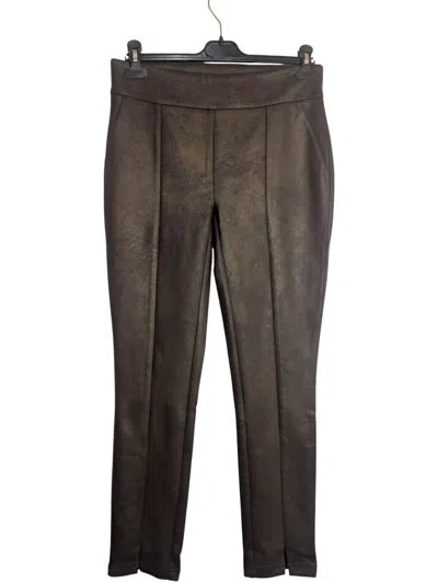 Renuar Women's Leatherette Pants In Brown In Gray