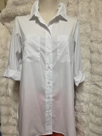 Renuar Women's Long Sleeve Button Down Shirt In White