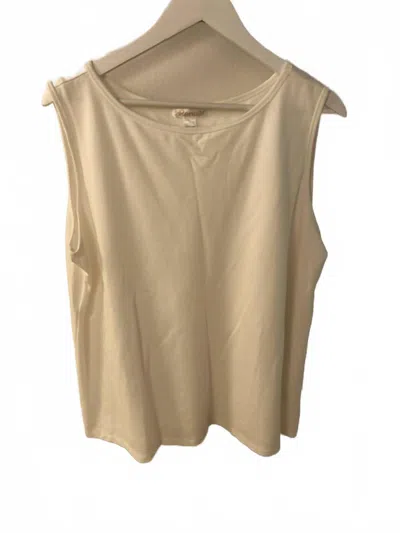 Renuar Women's Sleeveless Knit Top In Creme In Green