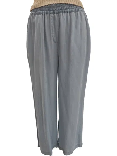 Renuar Women's Wide Leg Crop Pants In Light Blue In Gray