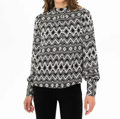 Renuar Women's Woven Blouse In Black Combo