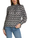 Renuar Woven Blouse In Grey