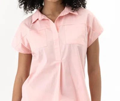 Renuar Woven Blouse In Flamingo In Pink