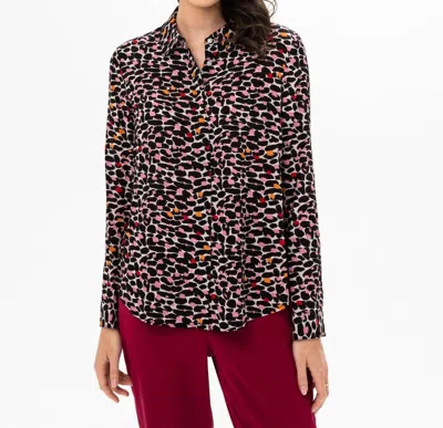 Renuar Woven Blouse In Hyper Pink Combo In Multi