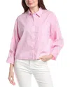 Renuar Woven Button Front Blouse In Multi