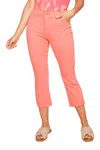 Renuar Woven Cropped Boot Leg Pant In Coral