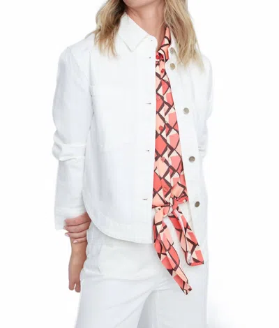 Renuar Woven Jacket In Creme In White