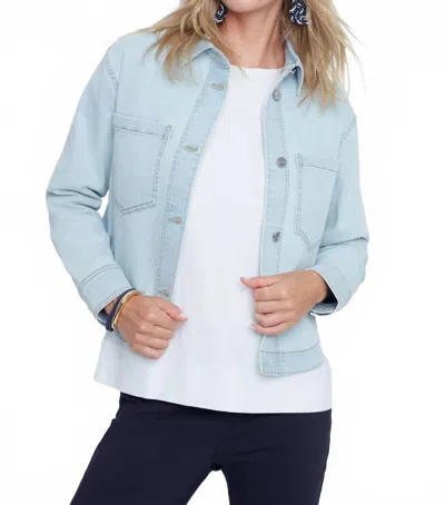 Renuar Woven Jacket In Light Wash In Blue