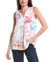 Renuar Woven Linen-blend Blouse In Multi