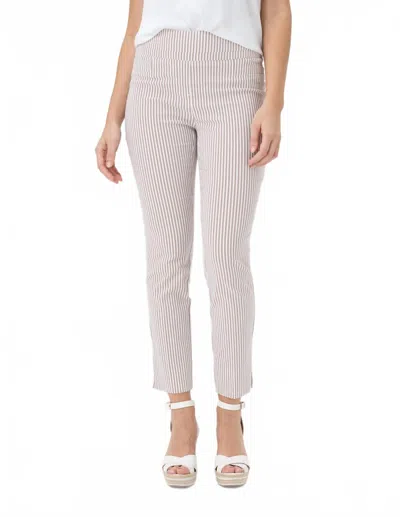 Renuar Woven Pull On Pant In Nutmeg In Gray