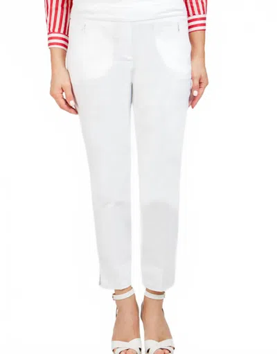 Renuar Zipper Pocket Pants In White