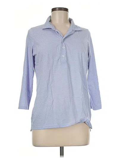 Pre-owned Renwick 3/4 Sleeve Button Down Shirt In Blue