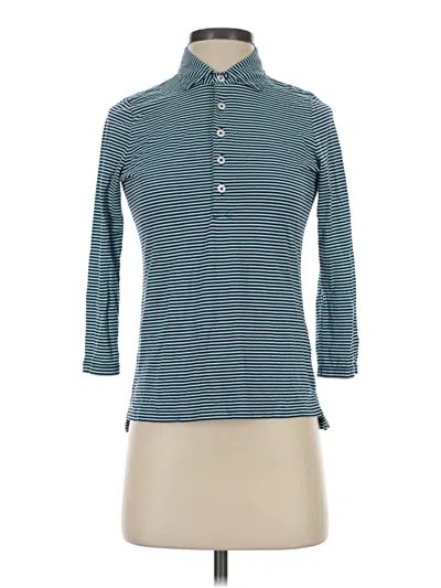 Pre-owned Renwick 3/4 Sleeve Top Teal Turtleneck Tops