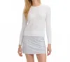 Renwick Mini Cable Crewneck Sweater In White In White
