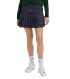 Renwick Plaid Pleated Skort In Navy Plaid In Multi