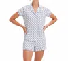 Renwick Polo Pajama Set In Tricolor Block In Blue