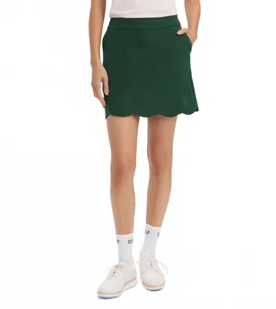 Renwick Scallop Hem Skort In Hunter In Green