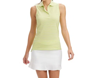 Renwick Sleeveless Polo Shirt In Lime White In Green