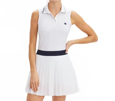 Renwick Sleeveless Polo Top In White