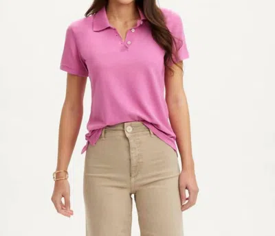 Renwick Sunwashed Pique Polo Shirt In Orchid In Pink