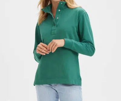 Renwick Sunwashed Snap Mock Sweatshirt In Hunter In Green