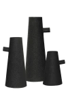 Renwil Aflynta Set Of 3 Iron Vases In Black