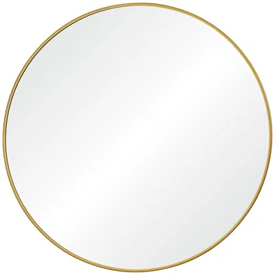 Renwil Alegre Powder-coated Gold 30" Round Wall Mirror