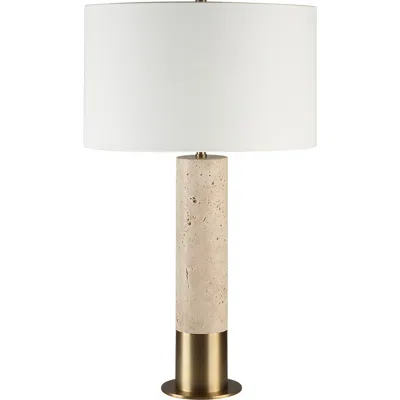 Renwil Amadora Travertine Table Lamp In Gold