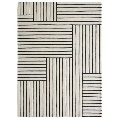 Renwil Arctica 7'10"x10'2" Ivory Black Wool Area Rug