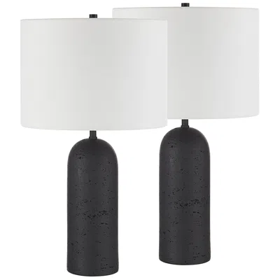 Renwil Augusta Black Resin Table Lamp Set Of 2 In White