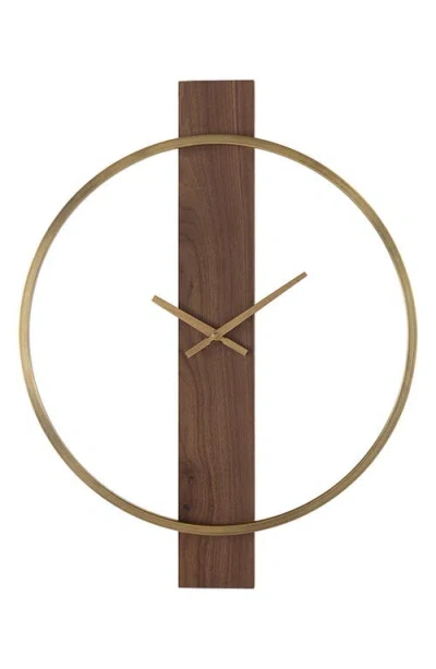 Renwil Avigail Brushed Iron Wall Clock In Brown