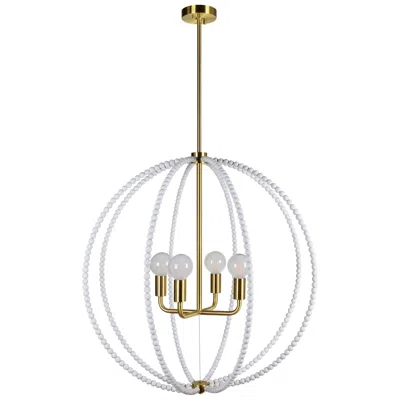 Renwil Basil Pine Wood White Ceiling Fixture Dia-31x32"h