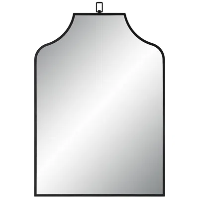Renwil Breda 45" Tall Recatangular Arch Mirror, Matte Black In Gray