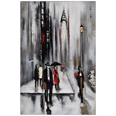 Renwil Bustling City Ii 34" Wide Hand-painted Wall Art