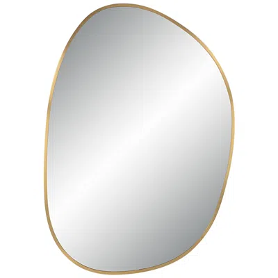 Renwil Camona 42" Tall Irregular Rectangular Oval Mirror, Satin Brass