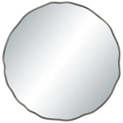 Renwil Cerro 30" H X 30" W Wall Mirror, Silver In White