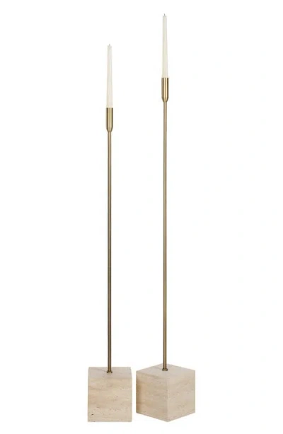 Renwil Chambers Floor Set Of 2 Stone Candle Holder In Neutral