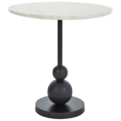 Renwil Corrine 20" Wide Matte Black And Natural White Side Table