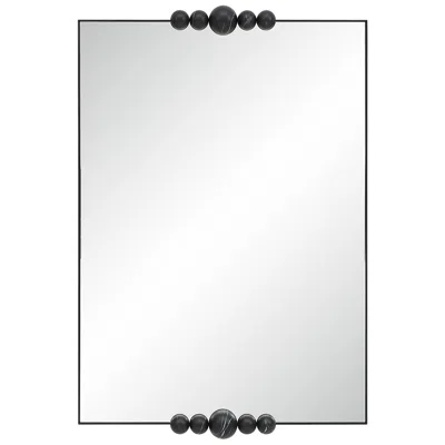 Renwil Cosmos 45" H X 30" W Wall Mirror, Matte Black Marble