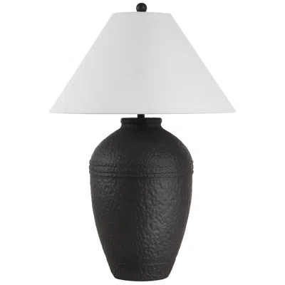 Renwil Cupper 28" Tall Dark Brown Resin Table Lamp With Tapered Linen Shade