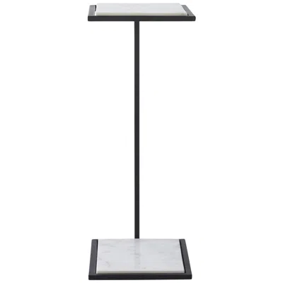 Renwil Danica 8" Wide Matte Black Rectangular Side Table