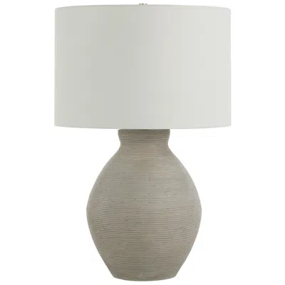 Renwil Delfino 31" Tall Texture Beige Resin Table Lamp With Drum Linen Shade In Neutral